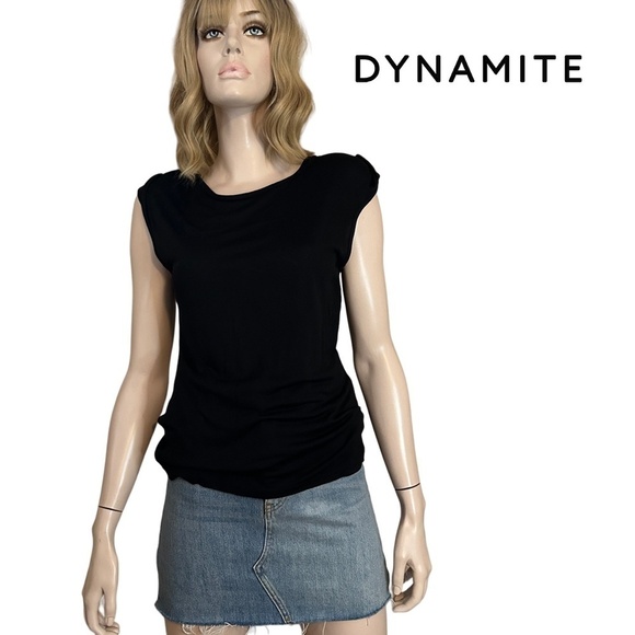 Lot 3 Tops Tanks Shirts Old Navy Nicole Miller Dynamite Black Blush White NWT - Picture 8 of 13